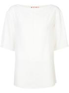 Marni Topstitch Slash Neck Blouse - White