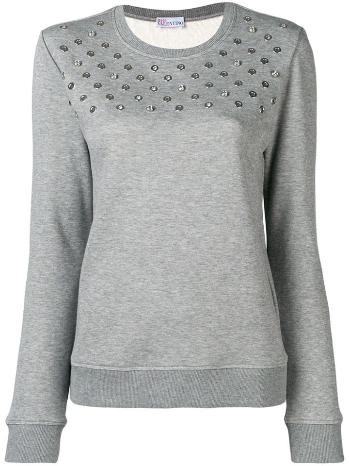 Red Valentino Eyelet Detail Sweater - Grey