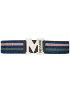 M Missoni Logo Buckle Waist Belt - Blue