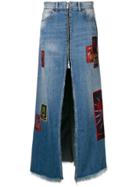 Marcelo Burlon County Of Milan Long Zipped Skirt - Blue