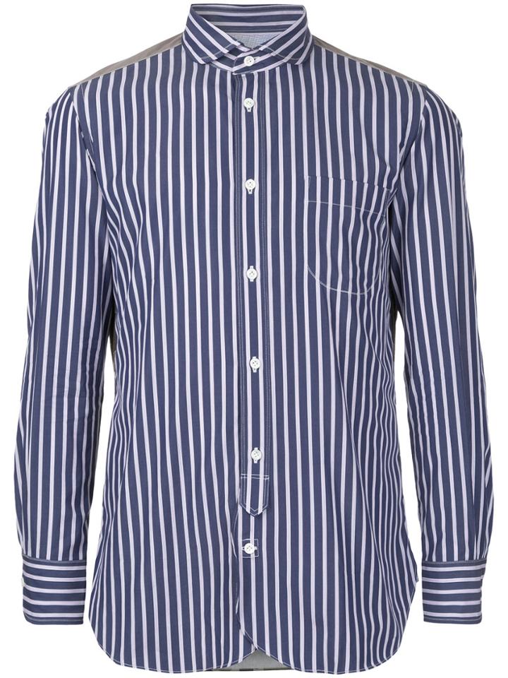 Junya Watanabe Comme Des Garçons Man Striped Camouflage Detail Shirt -