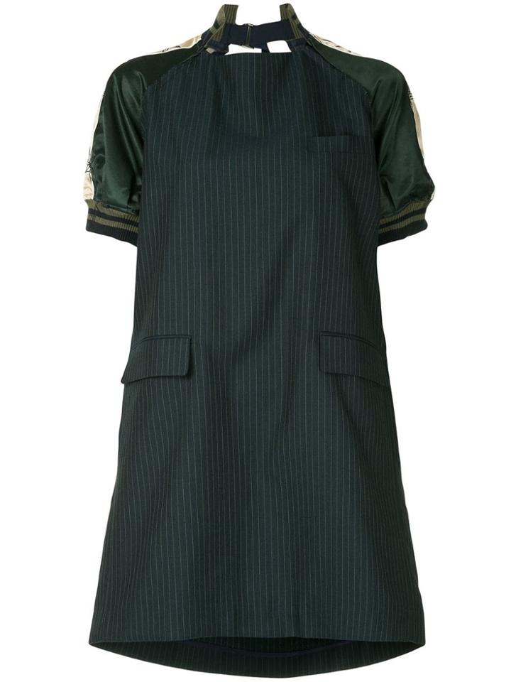 Sacai Pinstripe Tailored Dress - Blue