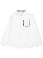 Burberry Kids Teen Check Detail Shirt - White