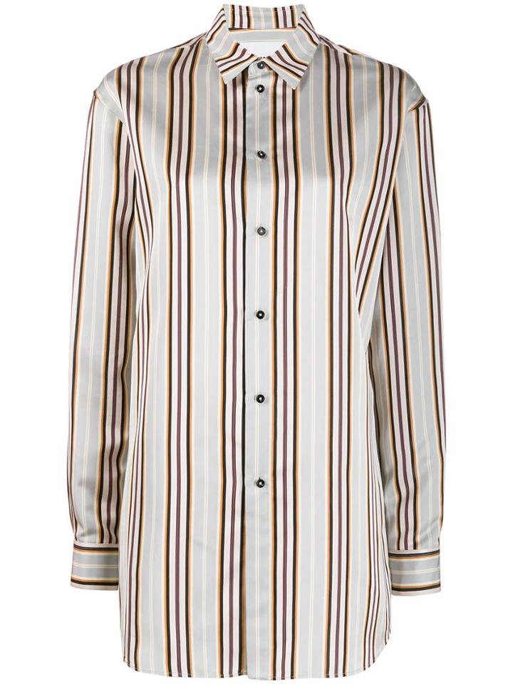 Jil Sander Striped Long Shirt - Blue