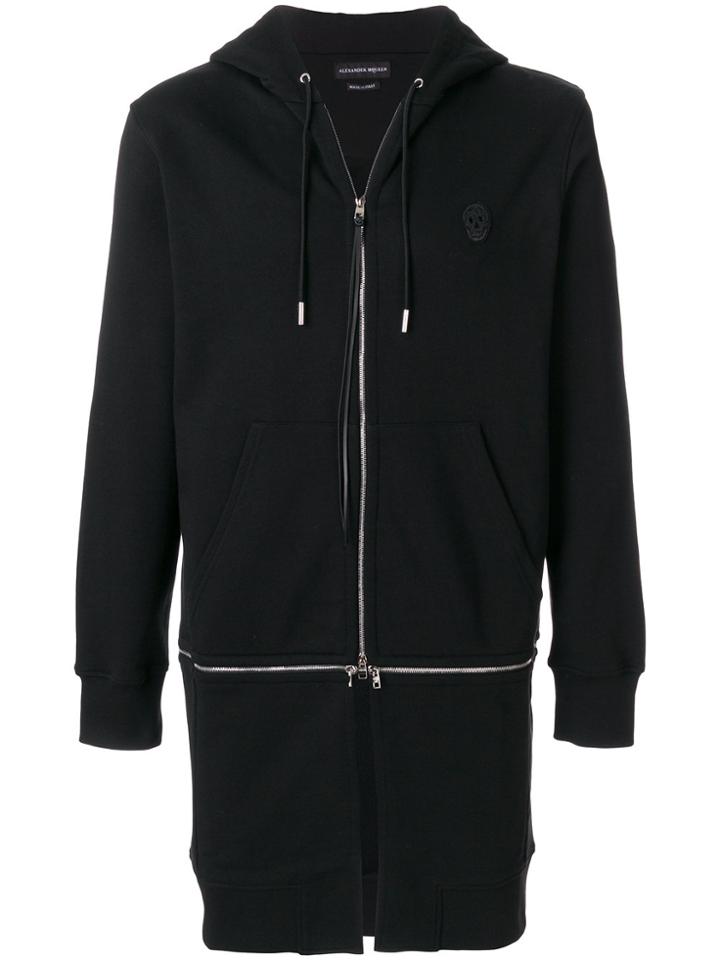 Alexander Mcqueen Long Zipped Hoodie - Black
