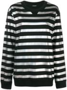 Balmain Metallic Striped Sweatshirt - Black
