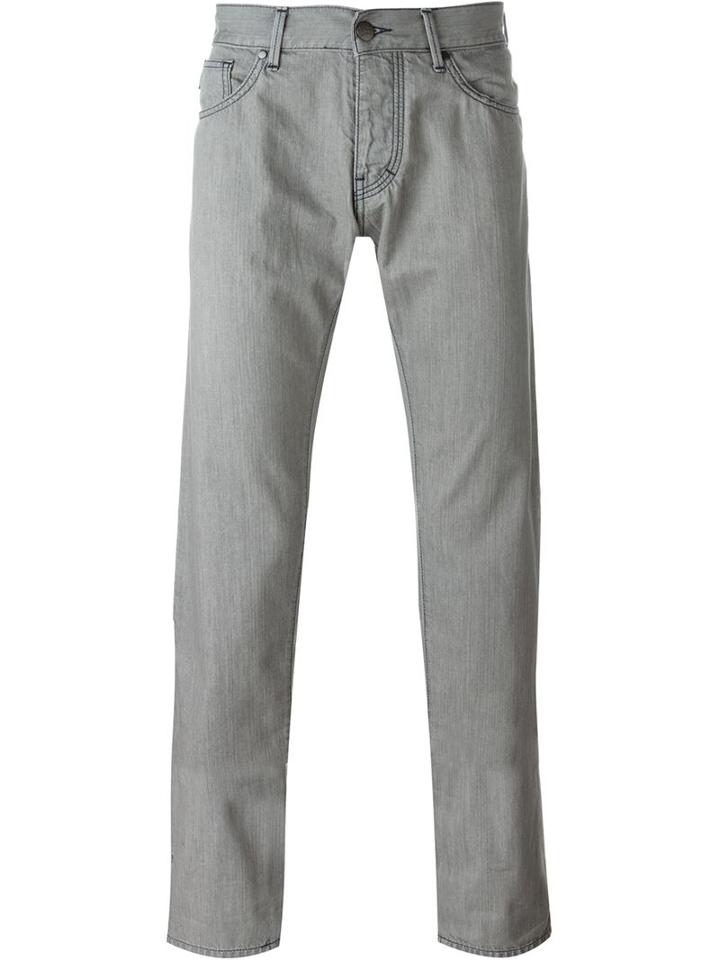 Armani Jeans Straight Leg Jeans, Men's, Size: 30, Grey, Cotton