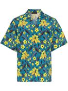 Prada Flower Print Short Sleeved Shirt - Blue