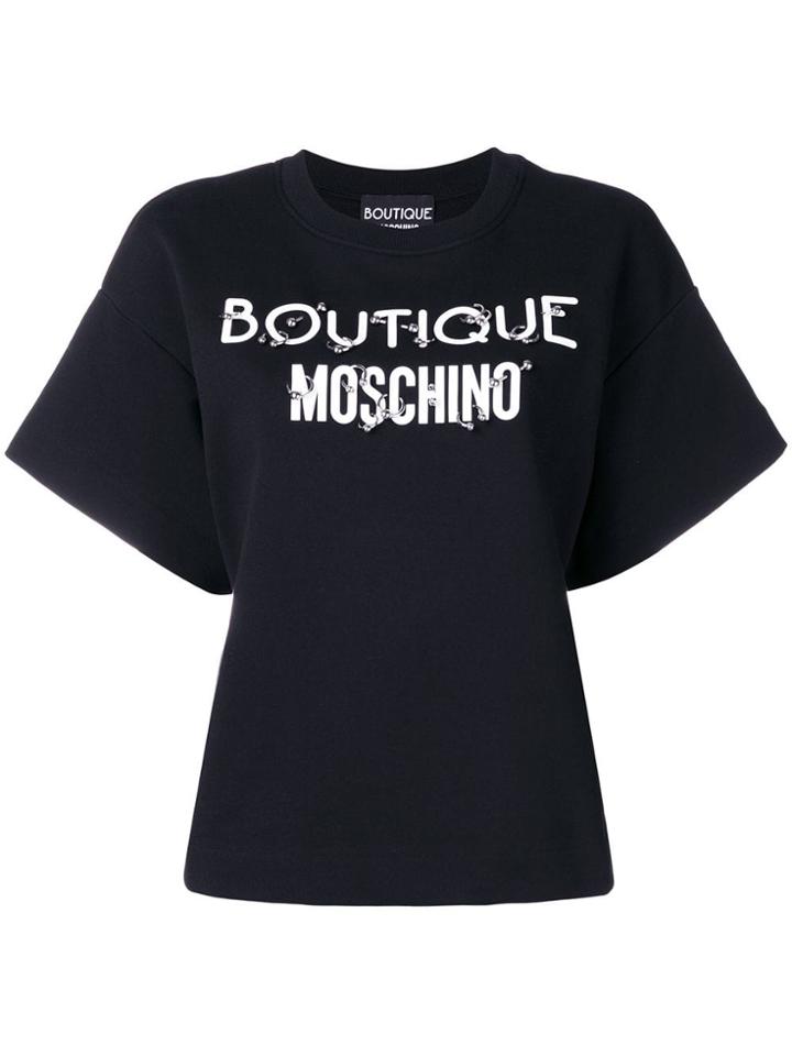 Boutique Moschino Pierced Logo T-shirt - Black