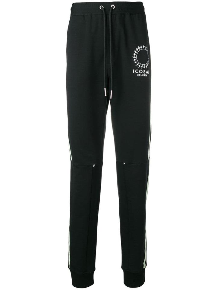 Icosae Logo Panel Track Trousers - Black