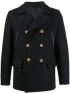Versace Double Breasted Peacoat - Blue