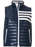Thom Browne Satin-finished Quilted Down Fill Vest In Nylon Tech - Blue