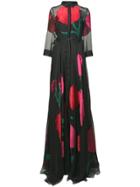 Carolina Herrera Tulip-printed Tulle Gown - Black