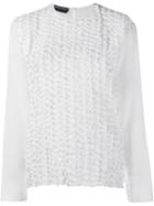 Rochas Ruffled Panel Blouse, Women's, Size: 40, White, Silk