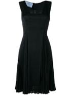 Prada Pre-owned 2000's Lace Detail Pleated Dress - Black