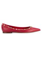 Valentino Garavani Rolling Rockstud Leather Ballerina Flats