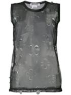Comme Des Garçons Comme Des Garçons - Sheer Cut Out Top - Women - Polyester - M, Black, Polyester