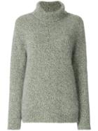 Incentive! Cashmere Fluffy Roll Neck Jumper - Green
