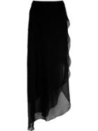 Chanel Vintage Ruffle Maxi Skirt - Black
