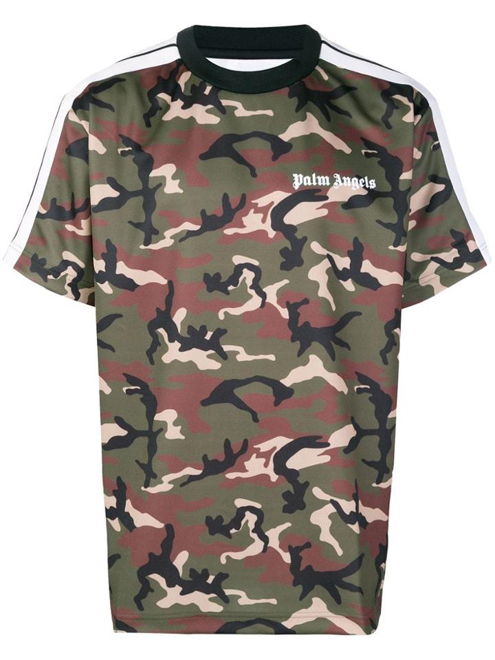 Palm Angels Camouflage Printed Oversized T-shirt - Green