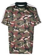 Palm Angels Camouflage Printed Oversized T-shirt - Green