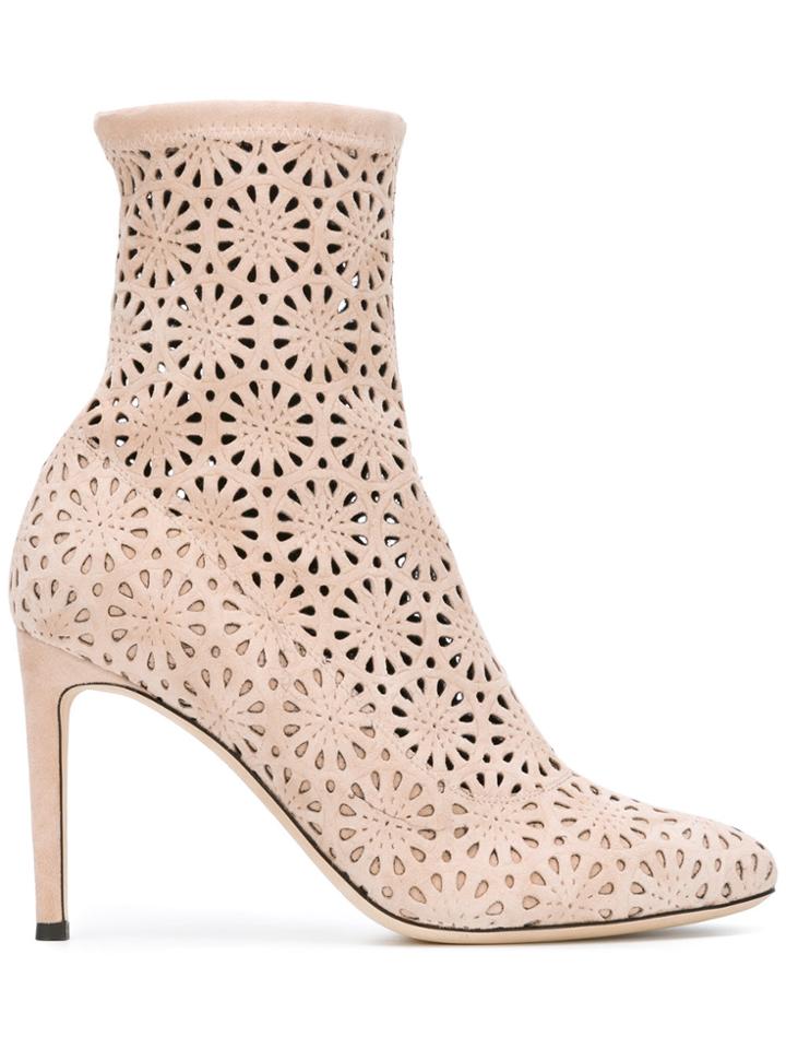 Giuseppe Zanotti Design Petra Laser Cut Booties - Nude & Neutrals