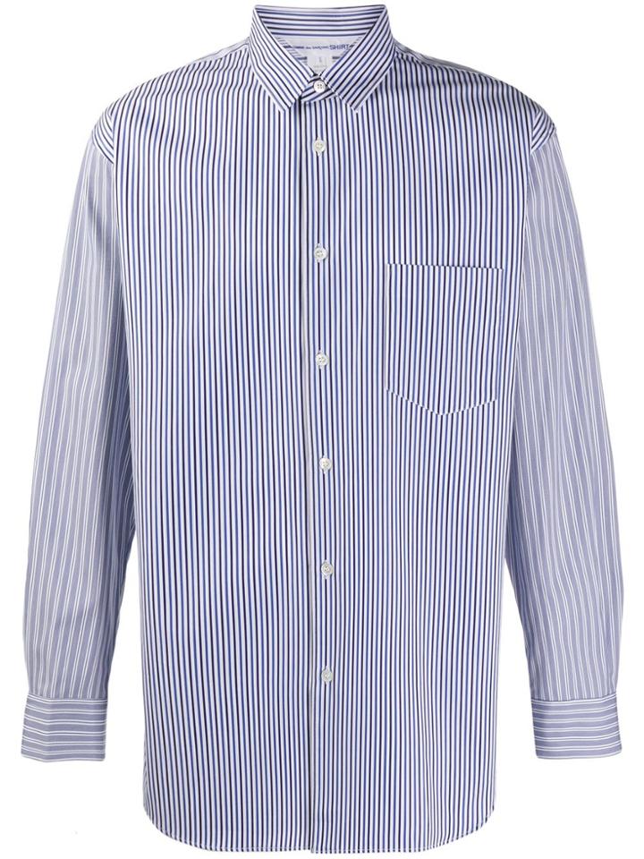 Comme Des Garçons Shirt Striped Long-sleeve Shirt - Blue