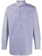 Comme Des Garçons Shirt Striped Long-sleeve Shirt - Blue