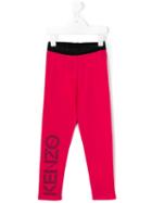 Kenzo Kids Logo Print Leggings, Size: 8 Yrs, Pink/purple