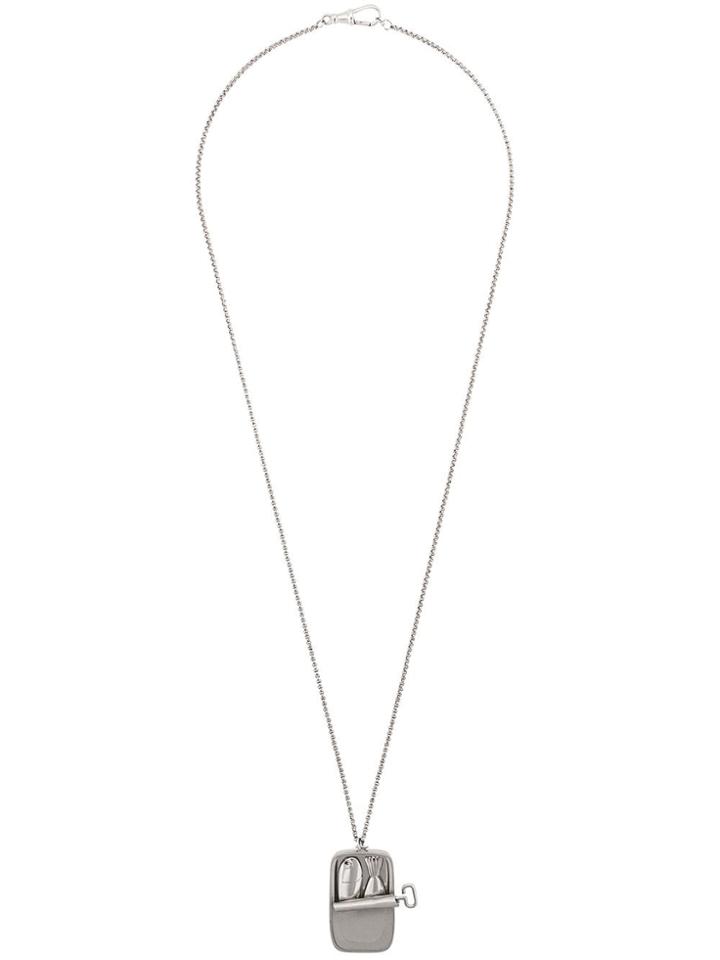 Jw Anderson Sardine Pendant Necklace - Silver