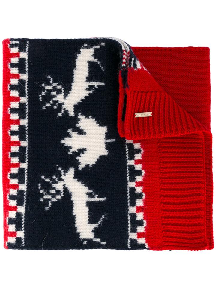 Dsquared2 - Intarsia Knti Scarf - Men - Wool - One Size, Blue, Wool