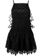 No21 Embroidered Dress, Women's, Size: 42, Black, Polyester/acetate/silk
