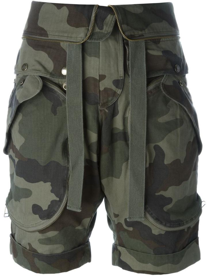 Faith Connexion Camouflage Print Cargo Shorts