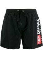 Diesel Contrast Logo Swim Shorts - Black