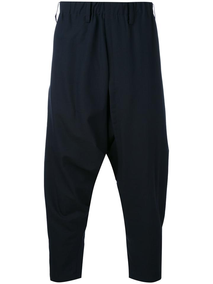 Issey Miyake - Drop-crotch Trousers - Men - Nylon/cupro/wool - 1, Blue, Nylon/cupro/wool