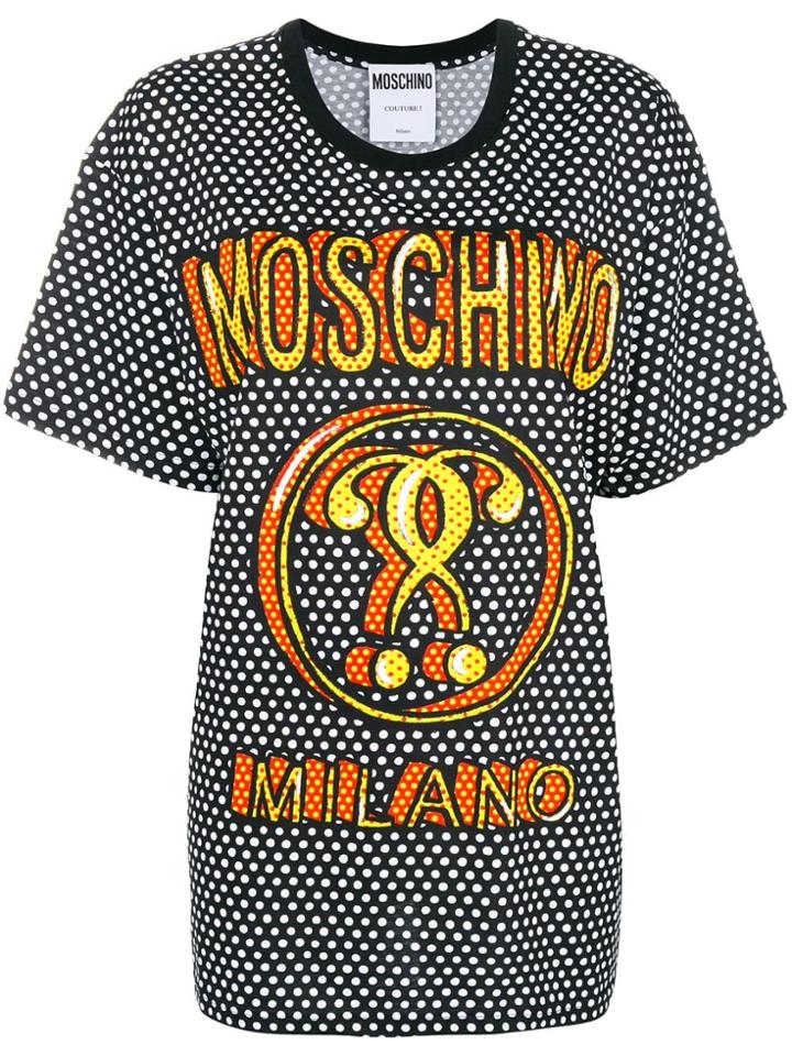 Moschino Oversized Polka Dot T-shirt - Black