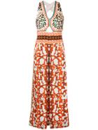 Temperley London Deep V Neck Jumpsuit - Nude & Neutrals