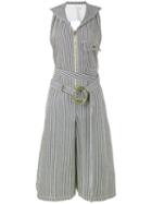 Chloé - Pinstriped Dungaree Jumpsuit - Women - Cotton/polyester - 42, Blue, Cotton/polyester