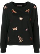 Ash Embellished Sweatshirt - Black