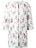 Giambattista Valli - Printed Cocoon Coat - Women - Silk/cotton/polyester/viscose - 42, White, Silk/cotton/polyester/viscose