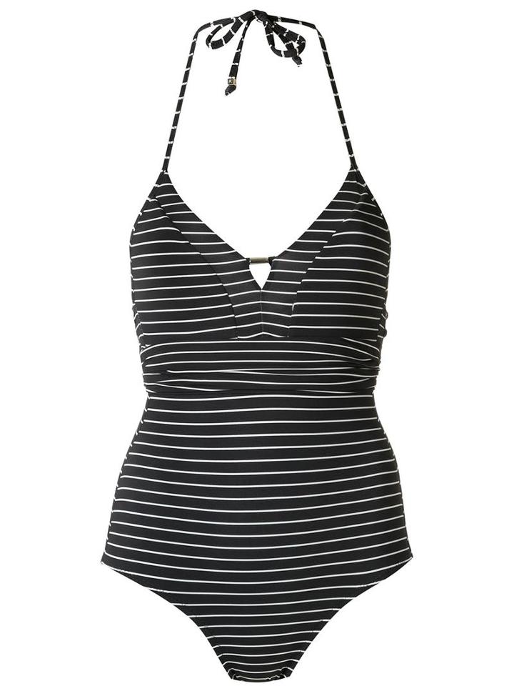 Amir Slama Striped Swimsuit, Women's, Size: Gg, Black, Elastodiene