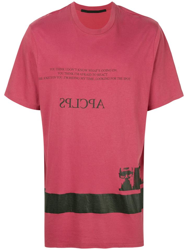Julius Text Print T-shirt - Red
