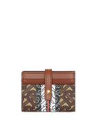 Burberry Monogram Stripe E-canvas Folding Card Case - Bridle Brown