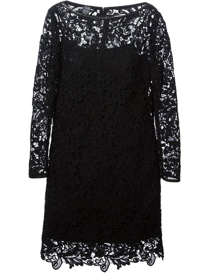Ralph Lauren Black Lace Panel Dress