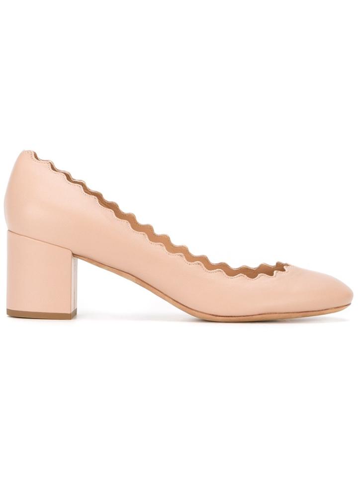 Chloé Nude Leather Lauren 60 Pumps - Nude & Neutrals