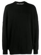 Palm Angels Mock Neck Logo Jumper - Black