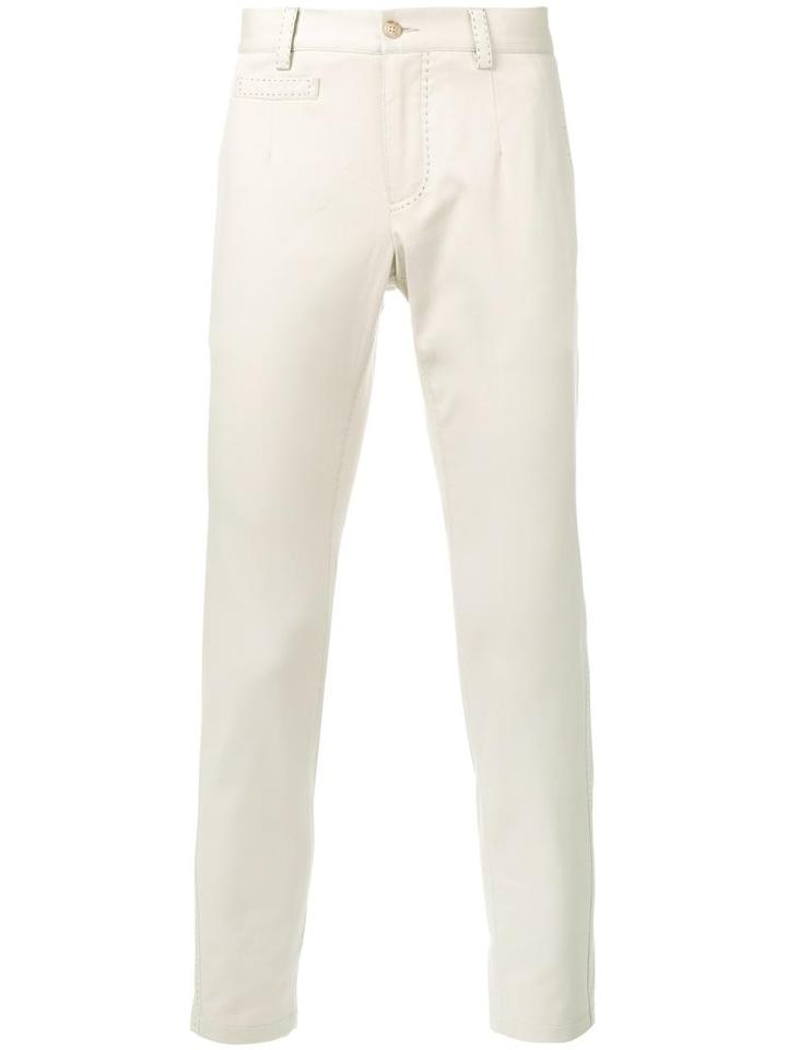 Dolce & Gabbana Cropped Trousers, Men's, Size: 50, Nude/neutrals, Cotton/spandex/elastane