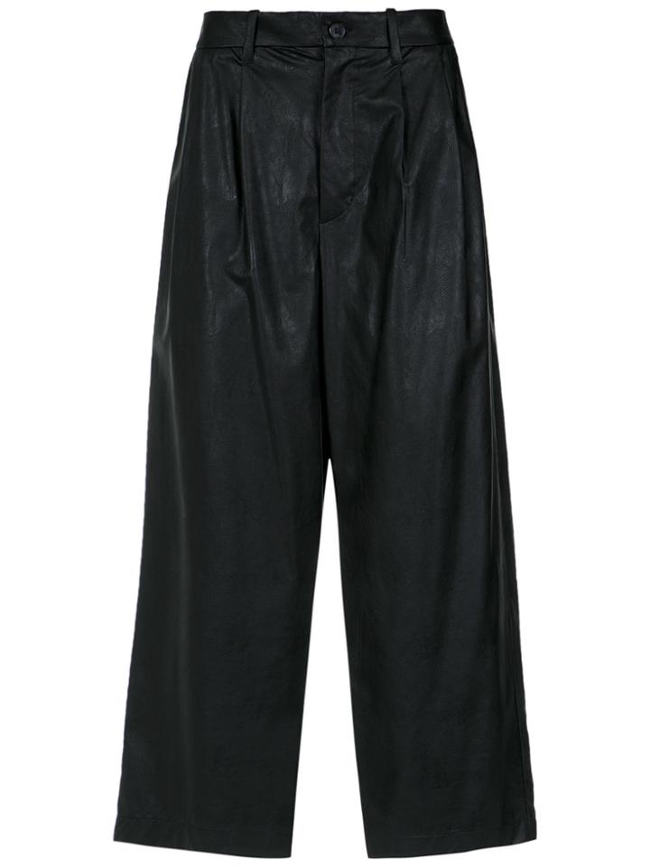 À La Garçonne Straight Cropped Trousers - Black