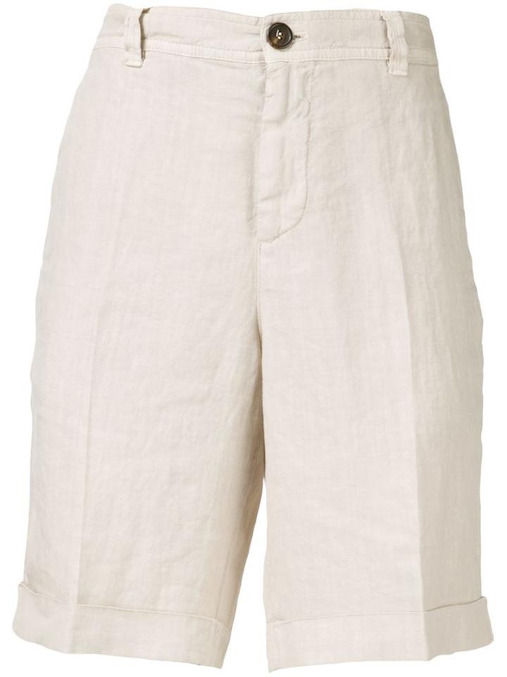 Brunello Cucinelli Bermuda Shorts, Men's, Size: 46, Nude/neutrals, Linen/flax