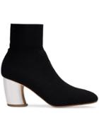 Proenza Schouler Black 70 Knit Sock Boot With Mirror Heel